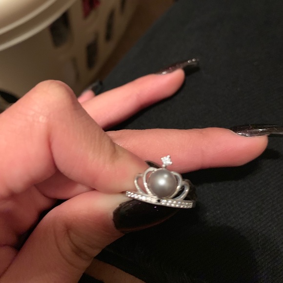 Pearl mounted crown ring - Picture 2 of 2